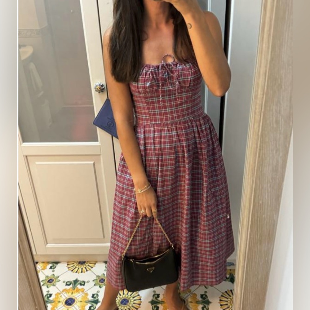 🌹Top Rated Free People corset Floral Red Midi Dress - Picture 6 of 6